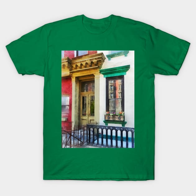 Hoboken NJ - Window With Reflections and Windowbox T-Shirt by SusanSavad